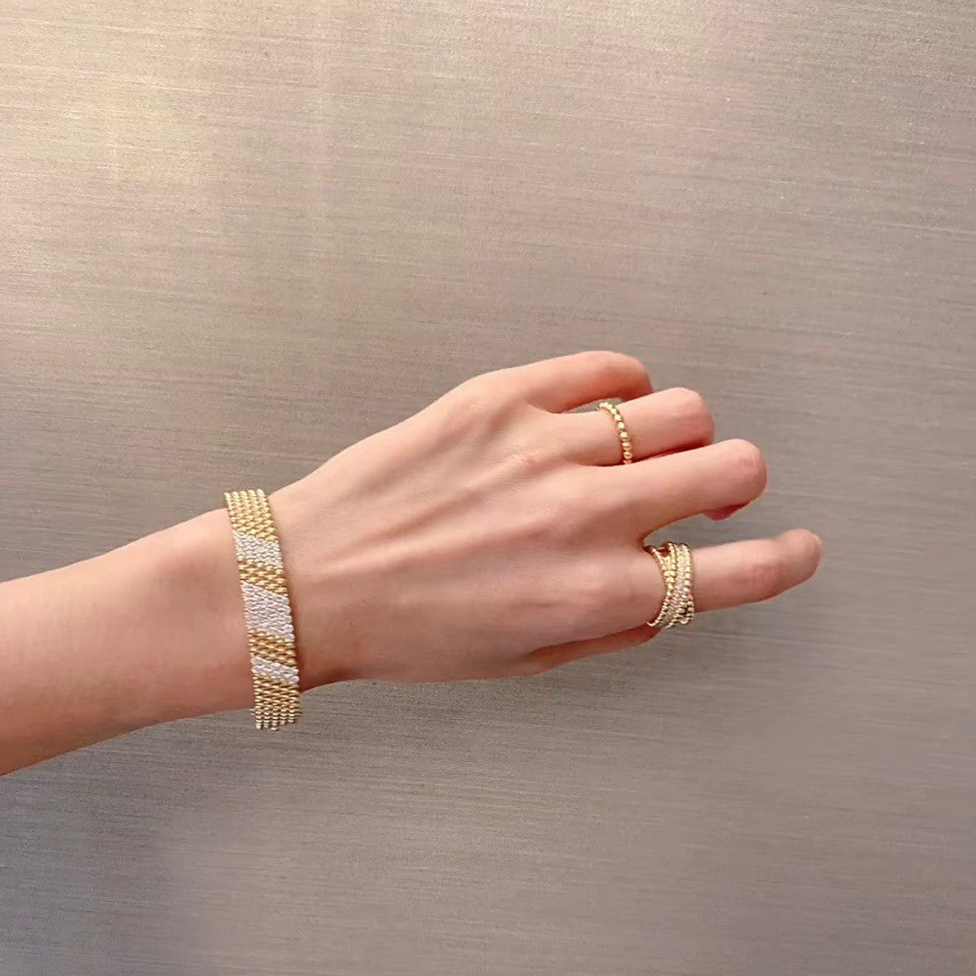 [[⭐Miroze] ]  PERLEE DIAMOND BRACELET ,5-ROW DIAMOND-SET DESIGN
