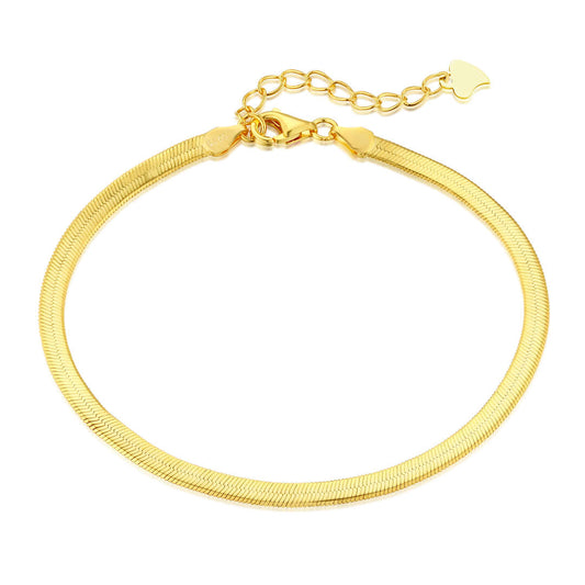 [Miroze Jewelry]Flat Snake Bone Chain Blade Necklace
