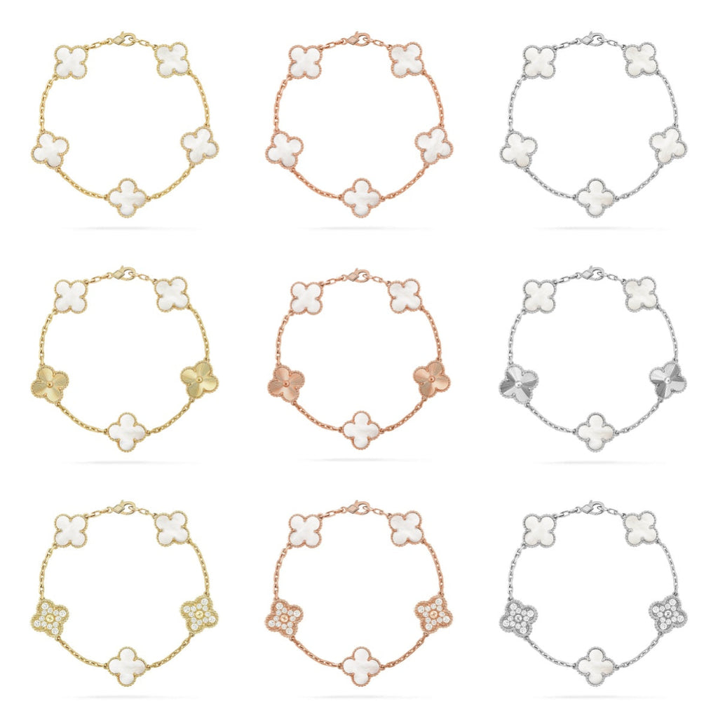 [⭐Miroze ]New CLOVER WHITE PEARL MOP 5 MOTIF BRACELET COLLECTION