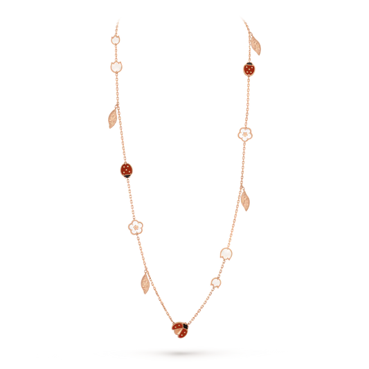 [⭐Miroze] LUCKY SPRING 15 MOTIFS ROSE GOLD NECKLACE