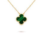 ⭐Miroze CLOVER 15MM MALACHITE SINGLE FLOWER  NECKLACE