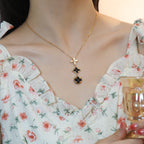 ⭐Miroze STAR AND SUN ONYX PINK GOLD NECKLACE