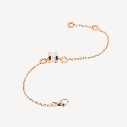 [⭐Miroze]ZERO 1 SOFT PINK GOLD AND WHITE CERAMIC BRACELET