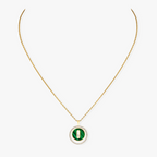 [⭐Miroze]LUCKY MOVE 1 DIAMOND MALACHITE GOLD DIAMOND NECKLACE