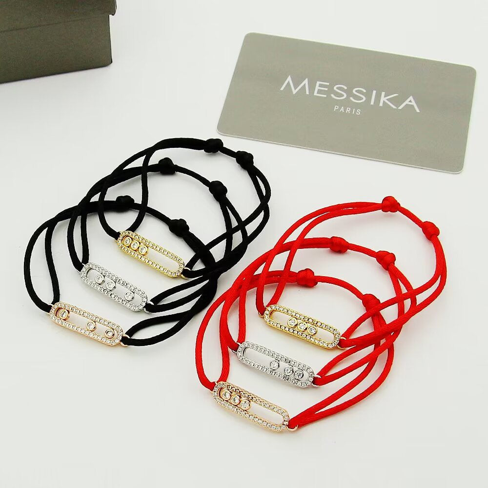 [⭐Miroze]Messika Care(s) pink cord pavé bracelet