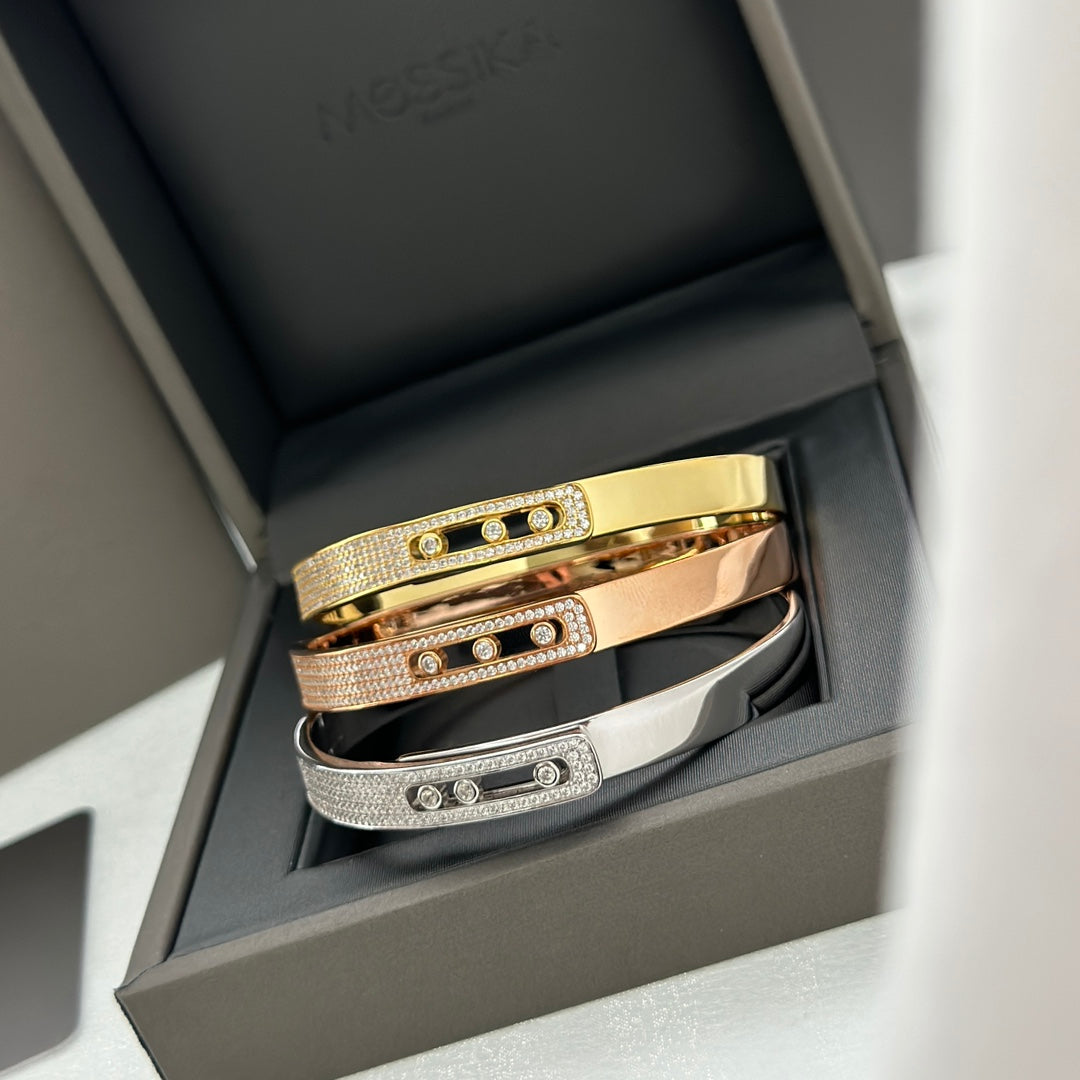 [⭐Miroze]Move Noa Rose Gold Pavé Diamond Bangle Bracelet