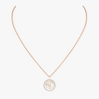 [⭐Miroze]LUCKY MOVE 1 DIAMOND WHITE MOTHER OF PEARL PINK GOLD DIAMOND NECKLACE