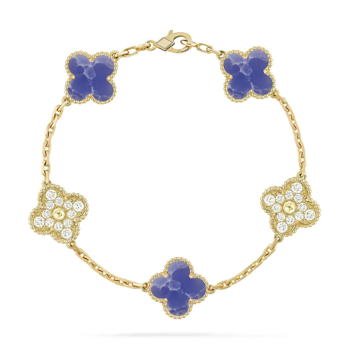 [⭐Miroze ]New CLOVER 5 MOTIF BLUE VEINS BRACELET COLLECTION