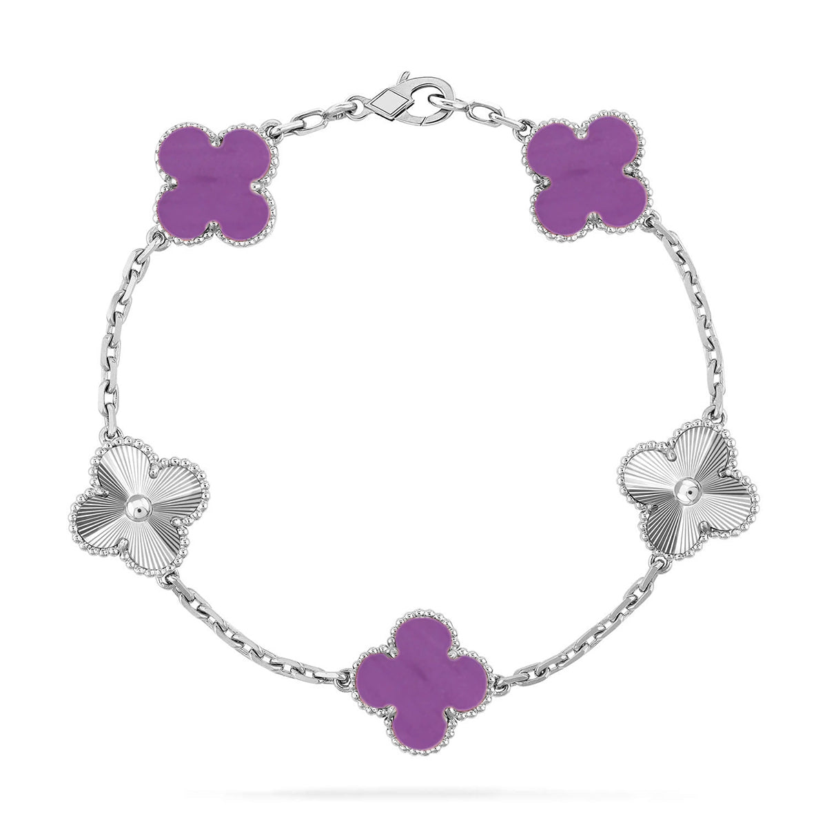 [⭐Miroze ]New  CLOVER 5 MOTIF VIOLET BRACELET COLLECTION