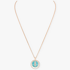 [⭐Miroze]LUCKY MOVE 3 DIAMONDS TURQUOISE PINK GOLD DIAMOND NECKLACE