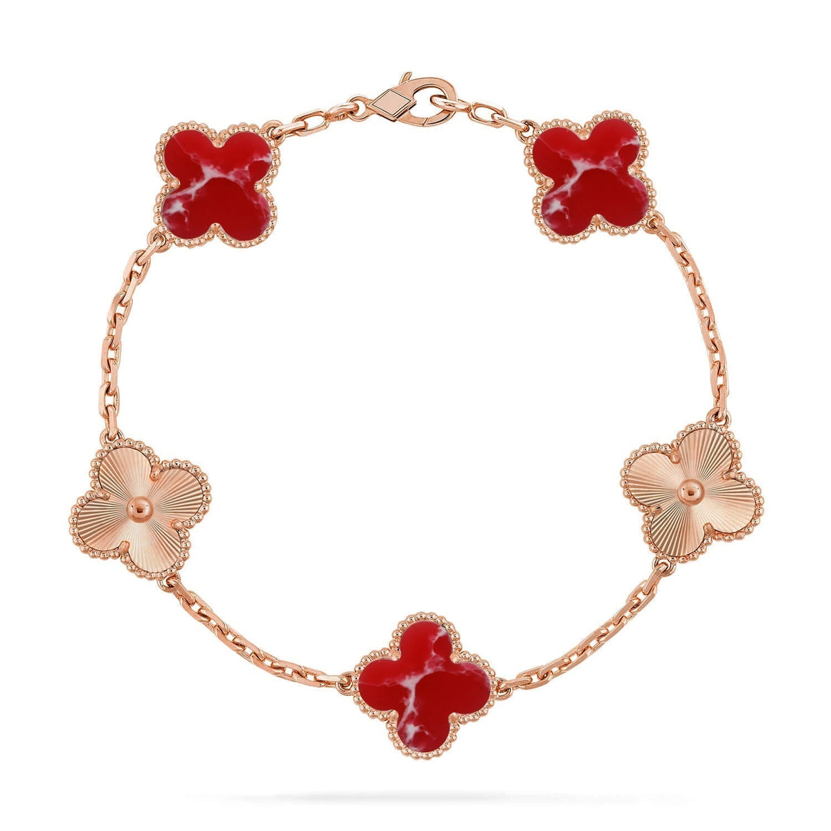 [⭐Miroze ]New CLOVER 5 MOTIF RED PATTERN BRACELET COLLECTION