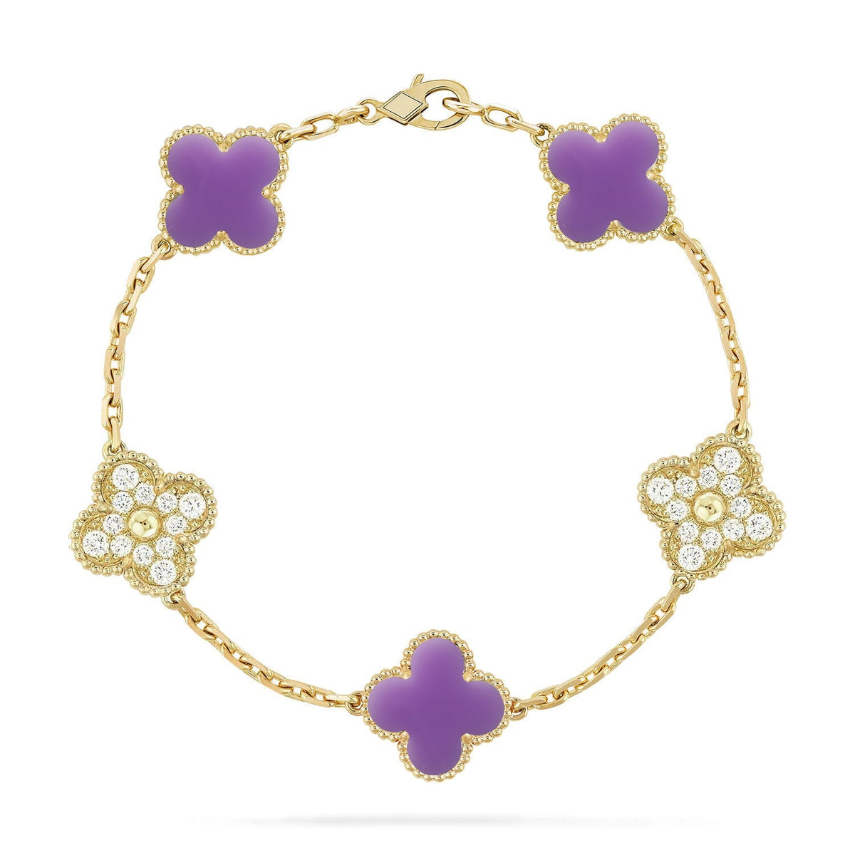 [⭐Miroze ]New CLOVER 5 MOTIF LIGHT PURPLE BRACELET COLLECTION