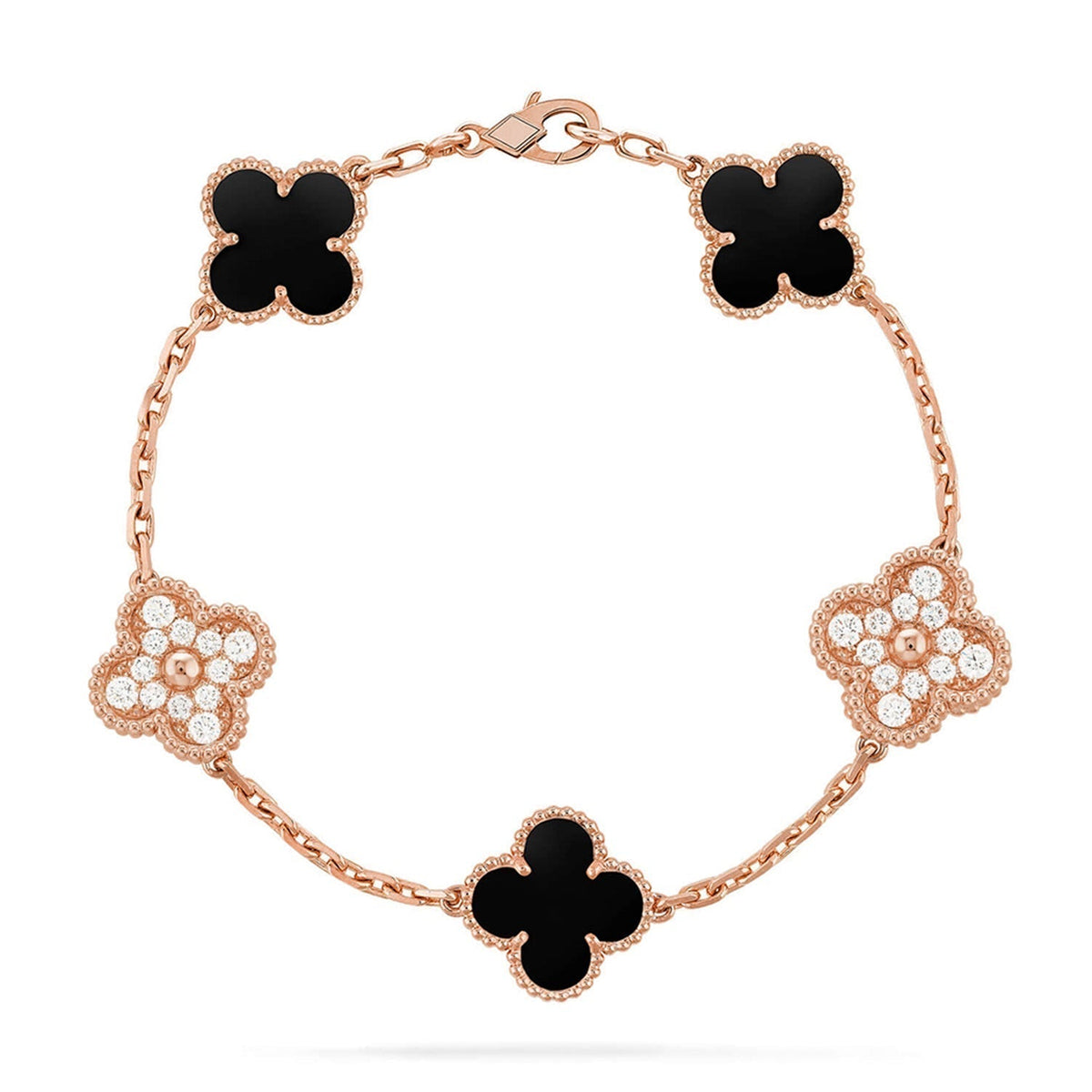 [⭐Miroze ]New CLOVER 5 MOTIF ONYXS BRACELET COLLECTION