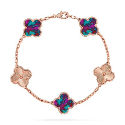 [⭐Miroze]CLOVER 5 MOTIF COLOR GEMSTONES BRACELET COLLECTION