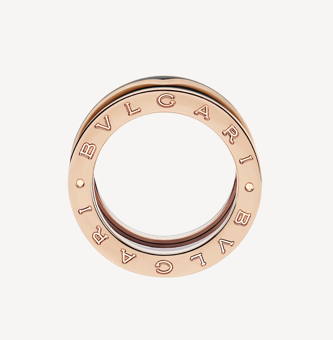 [⭐Miroze]ZERO 1 TWO-BAND WITH MATTE BLACK CERAMIC PINK GOLD RING