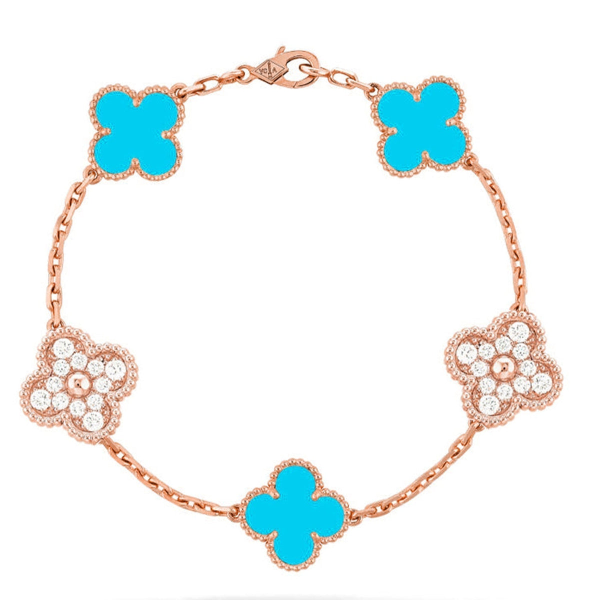 [⭐Miroze ]New  CLOVER 5 MOTIF TURQUOISE BRACELET COLLECTION