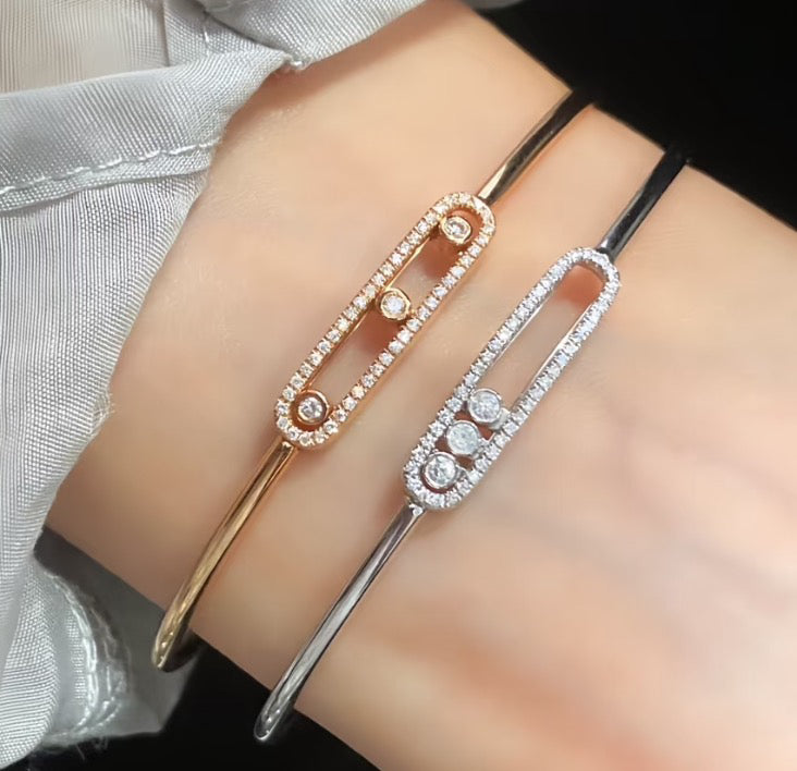 [⭐Miroze]Move Pavé Diamond Bangle Bracelet M