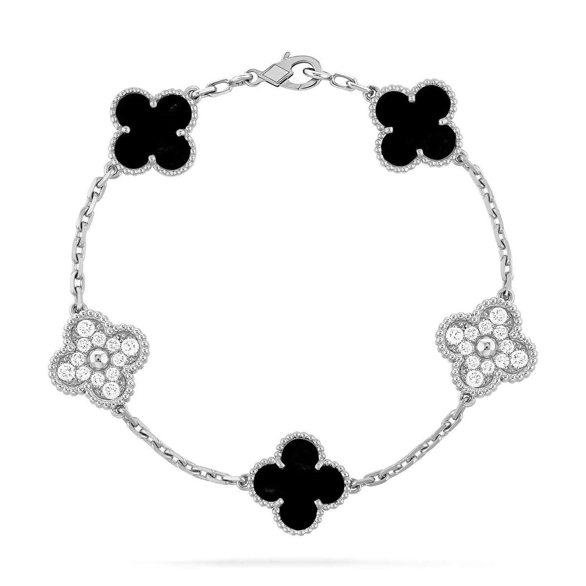 [⭐Miroze ]New CLOVER 5 MOTIF ONYXS BRACELET COLLECTION