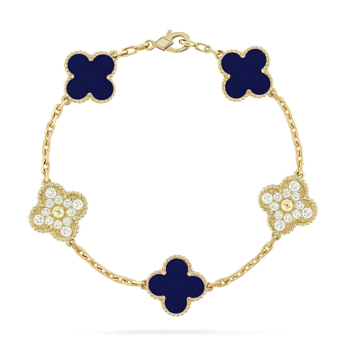 [⭐Miroze ]New CLOVER 5 MOTIF LAPIS LAZULI BRACELET COLLECTION