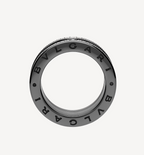 [⭐Veya]ZERO 1 ROCK FOUR-BAND BLACK CERAMIC WITH STUDDED SPIRAL AND PAVED DIAMONDS RING