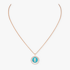 [⭐Miroze]LUCKY MOVE 1 DIAMOND TURQUOISE PINK GOLD DIAMOND NECKLACE