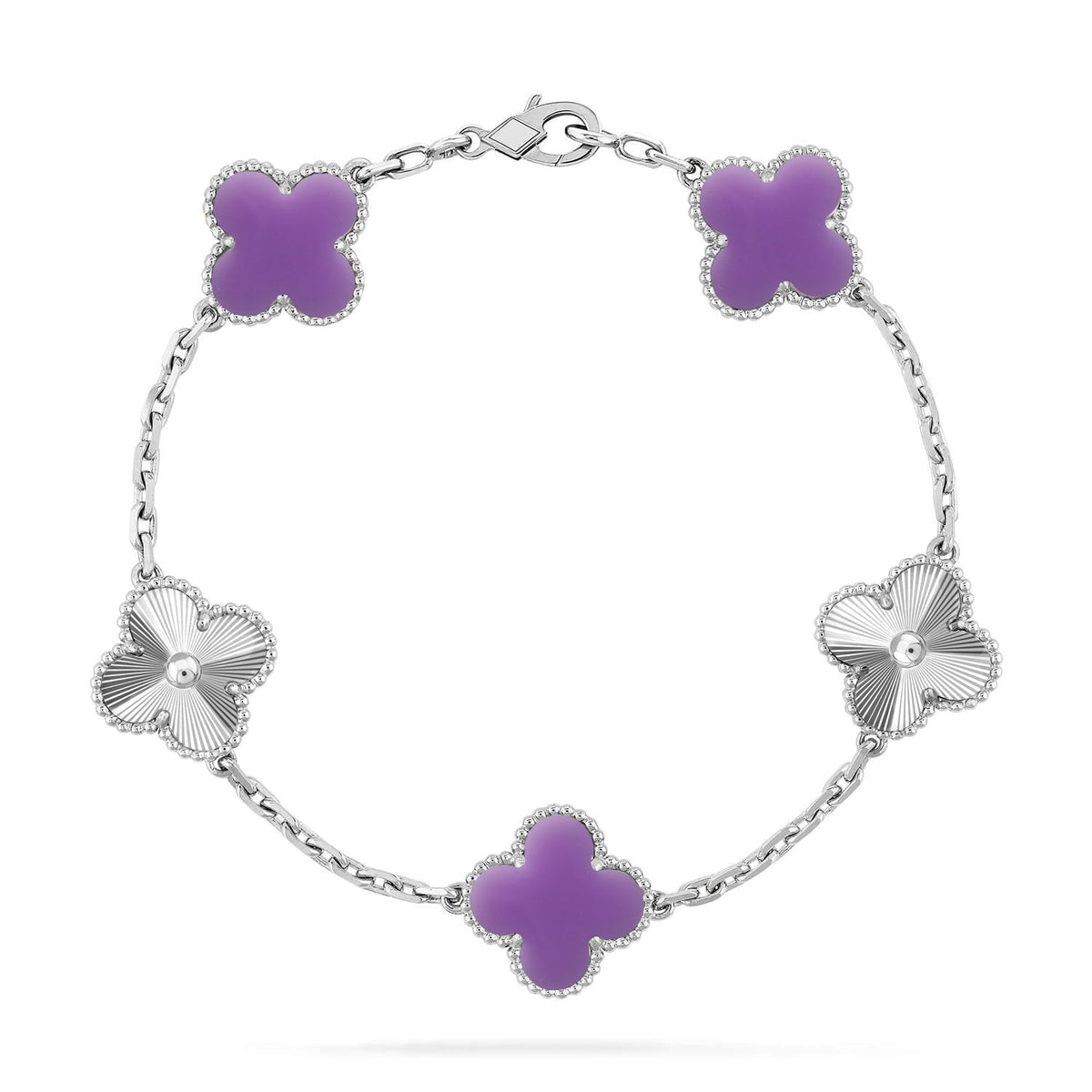[⭐Miroze ]New CLOVER 5 MOTIF LIGHT PURPLE BRACELET COLLECTION