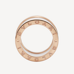 [⭐Veya]ZERO 1 FOUR-BAND LOOPS AND WHITE CERAMIC SPIRAL PINK GOLD RING