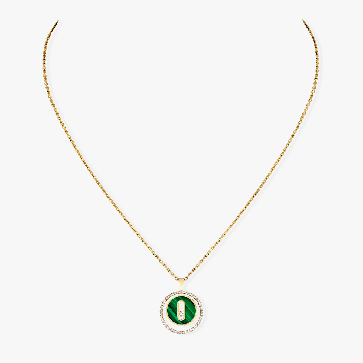 [[⭐Miroze] ]  MOVE 1 DIAMOND MALACHITE GOLD DIAMOND NECKLACE