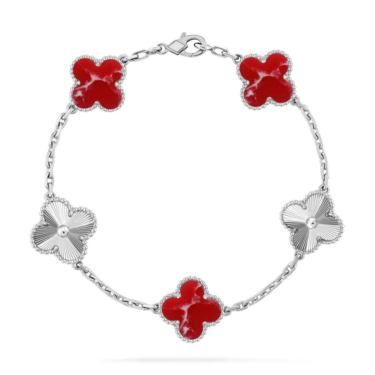 [⭐Miroze ]New CLOVER 5 MOTIF RED PATTERN BRACELET COLLECTION