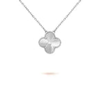 ⭐Miroze CLOVER  15MM DIAMOND LASER NECKLACE SILVER