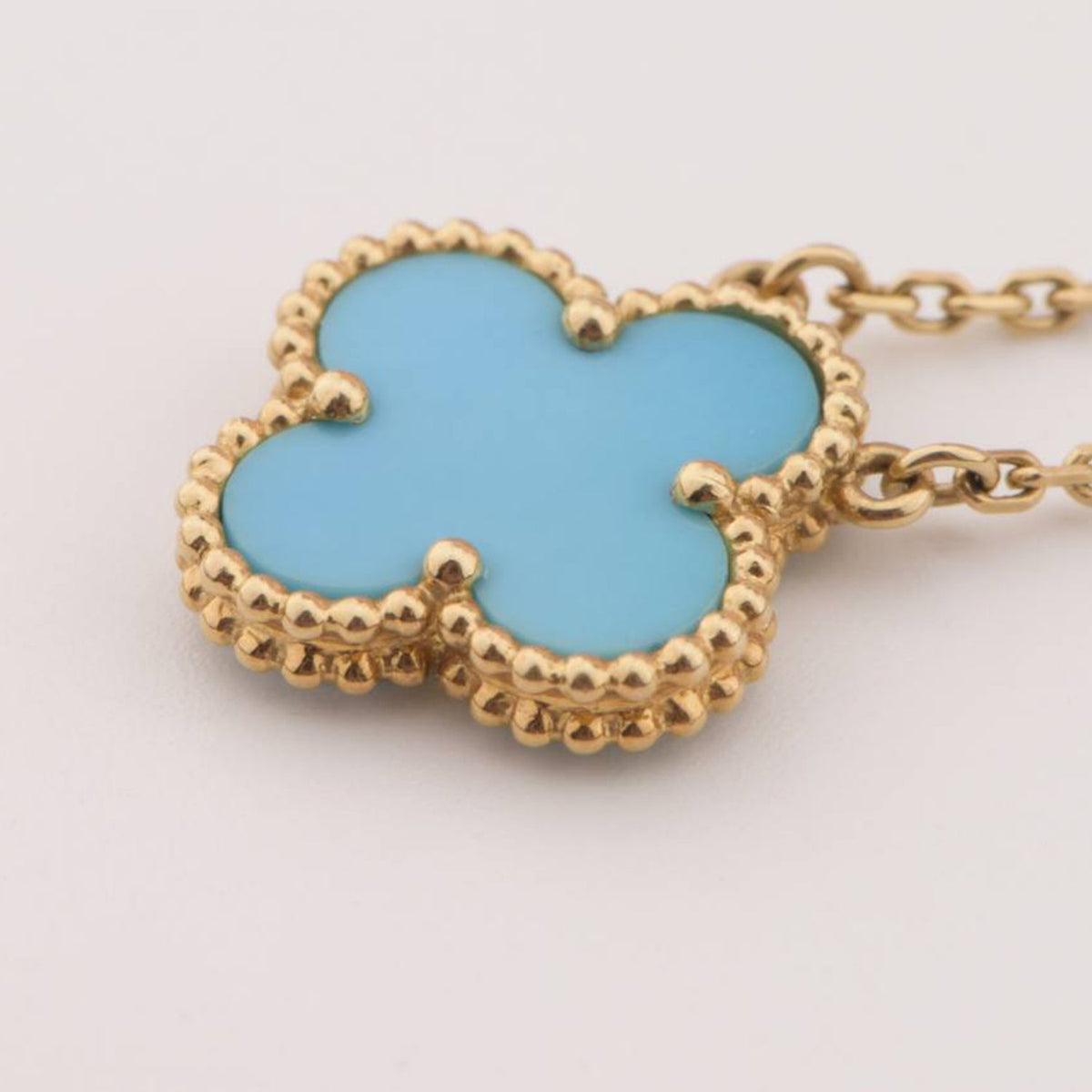 ⭐Miroze CLOVER 15MM VINTAGE TURQUOISE NECKLACE