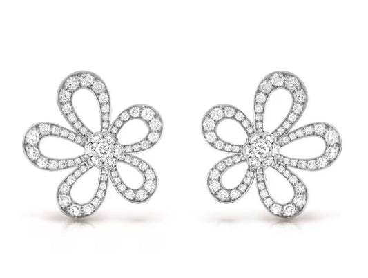 [⭐Miroze]FLOWERLACE EARRINGS FULL DIAMONDS
