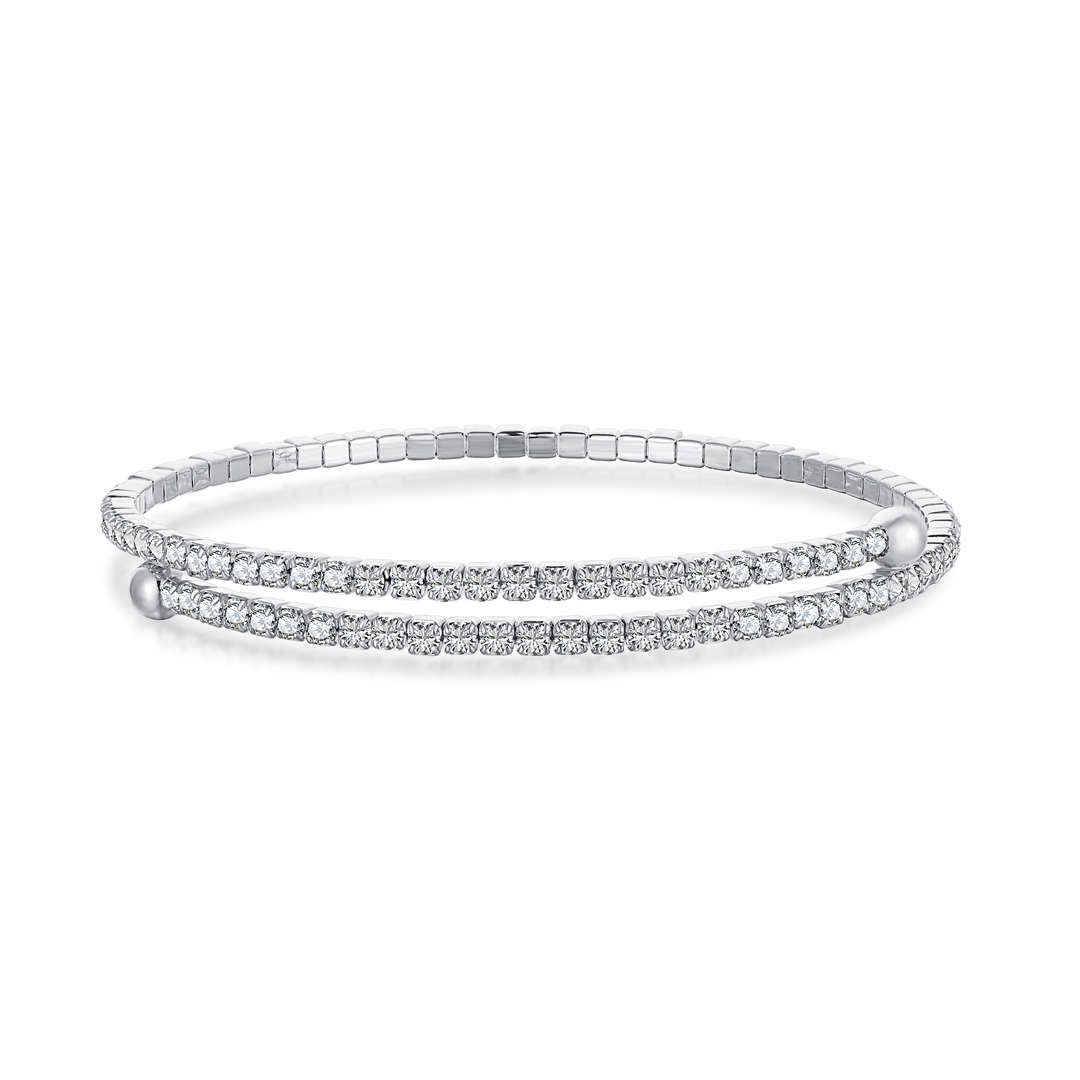 [Miroze Jewelry]Row of Diamonds Round Fashion Bracelet