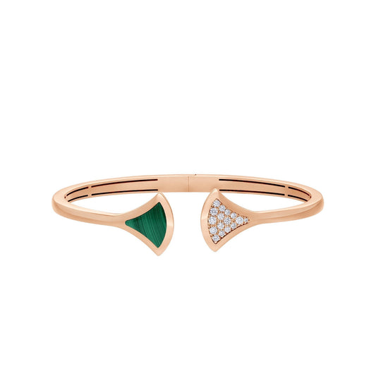 [⭐Miroze]DREAM BRACELET OPEN MALACHITE PINK GOLD
