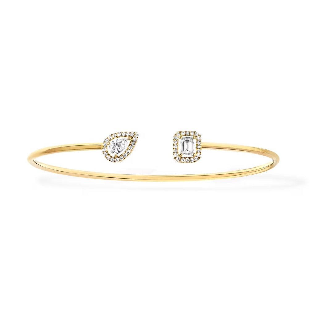 [⭐Miroze]JONC FLEX MY TWIN TOI & MOI SILVER DIAMOND BRACELET