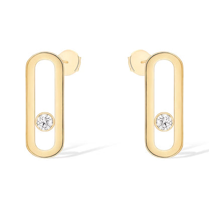 [⭐Miroze]MOVE UNO SMALL 1 DIAMOND EARRINGS