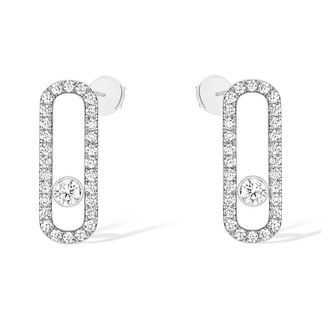 [⭐Miroze]MOVE UNO STUD DIAMOND PAVED EARRINGS