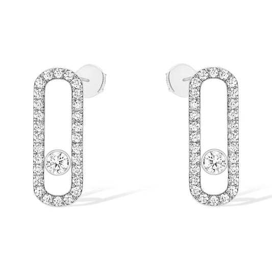 [⭐Miroze]MOVE UNO STUD DIAMOND PAVED EARRINGS