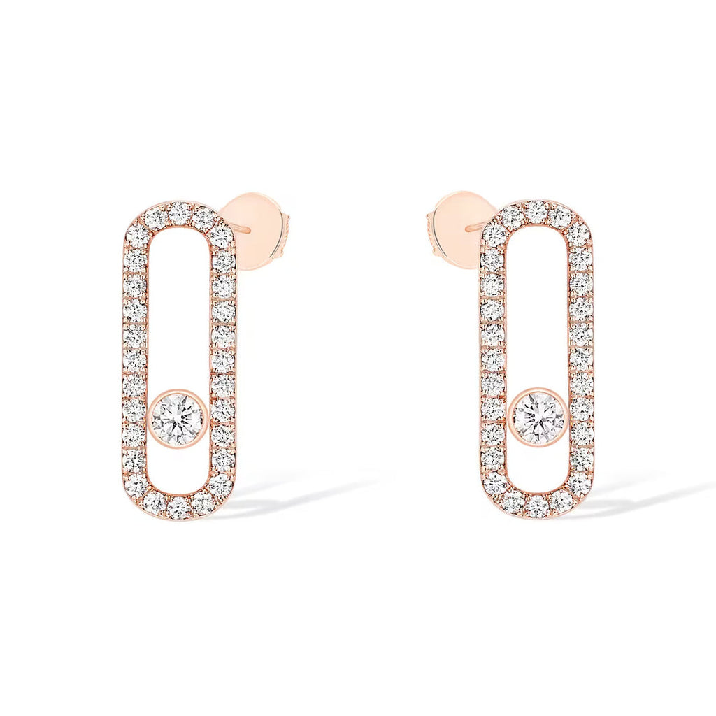 [⭐Miroze]MOVE UNO STUD DIAMOND PAVED EARRINGS