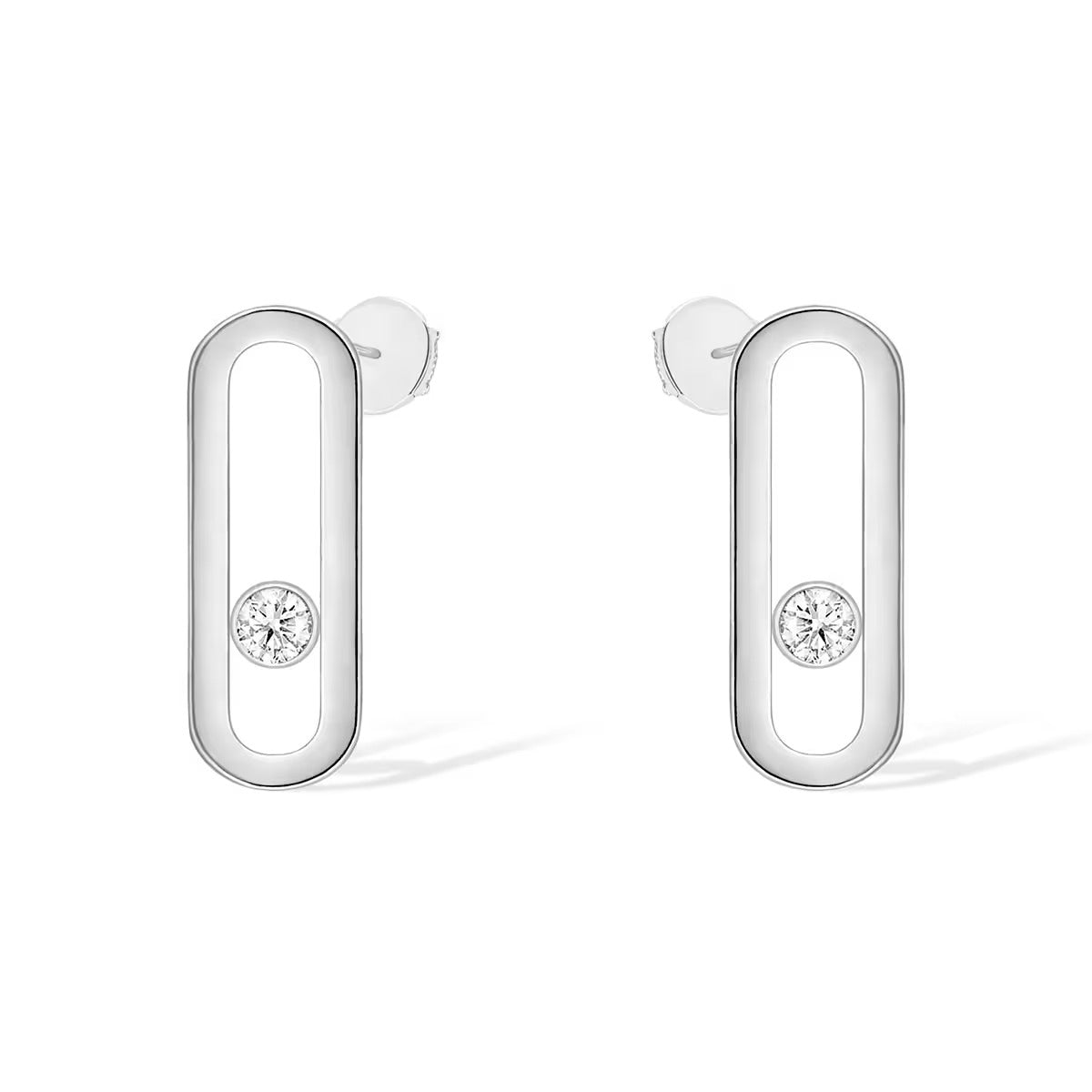 [⭐Miroze]MOVE UNO SMALL 1 DIAMOND EARRINGS