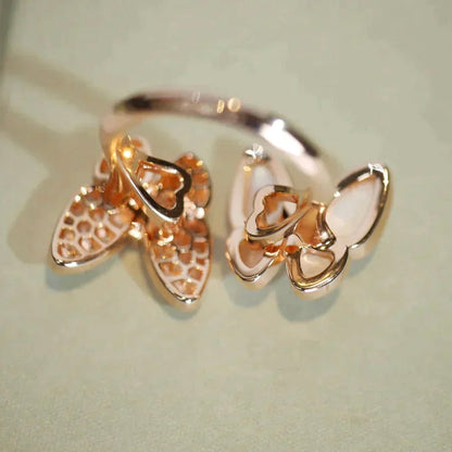 [⭐Miroze]TWIN BUTTERFLY DIAMOND MOP RING