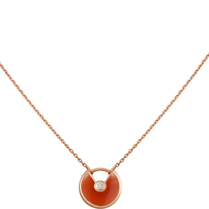 ⭐Miroze AMULETTE GOLD CARNELIAN ONYX NECKLACE