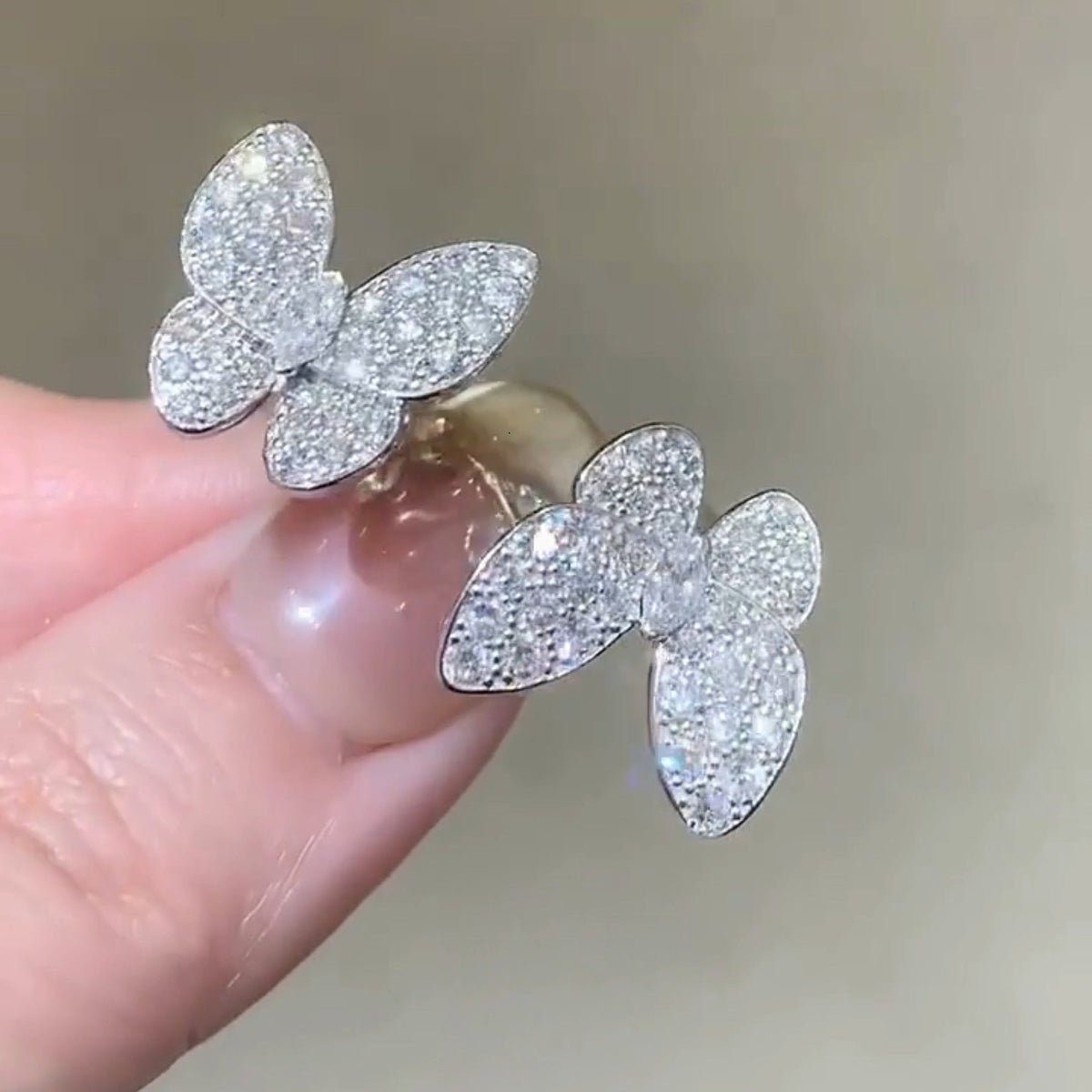 ⭐Miroze TWIN SILVER BUTTERFLY DIAMOND RING