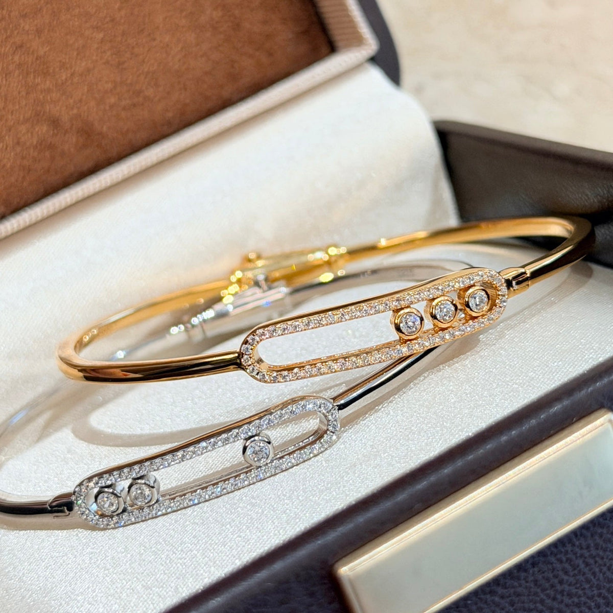 [⭐Miroze]Move Pavé Diamond Bangle Bracelet M