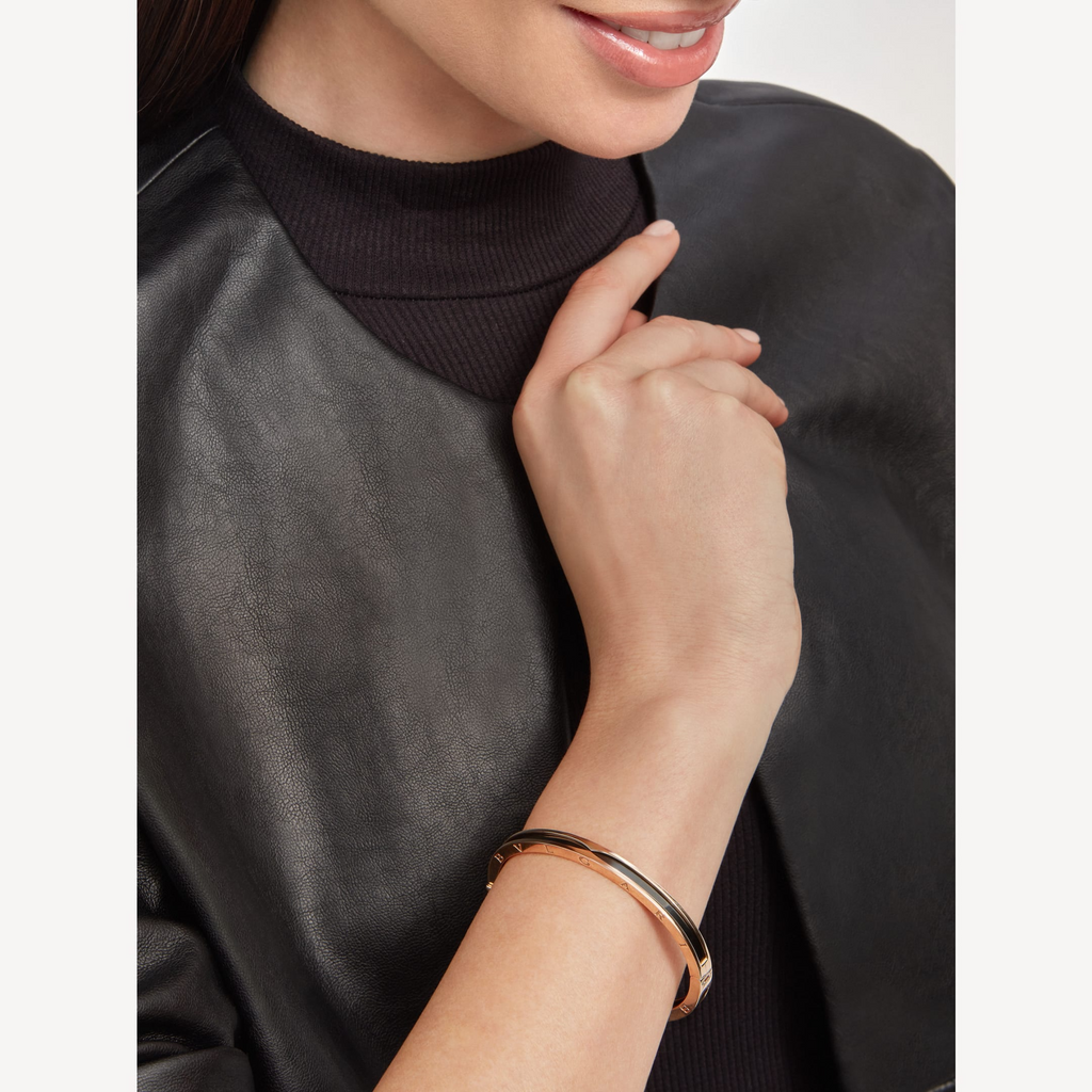 [⭐Veya]ZERO 1 PINK GOLD WITH BLACK CERAMIC BRACELET