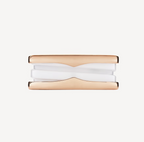 [⭐Veya]ZERO 1 TWO-BAND LOOPS AND WHITE CERAMIC SPIRAL PINK GOLD RING