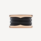 [⭐Veya]ZERO 1 FOUR-BAND LOOPS AND BLACK CERAMIC SPIRAL PINK GOLD RING
