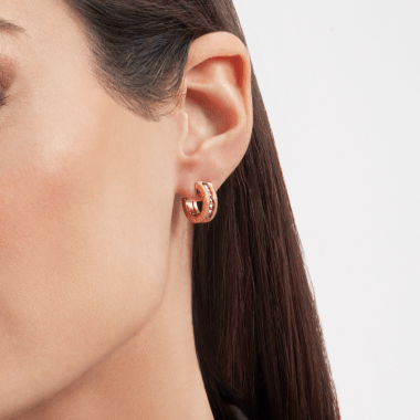 [⭐Miroze]ZERO 1 ROCK GOLD EARRINGS WITH STUDDED SPIRAL AND PAVED DIAMONDS