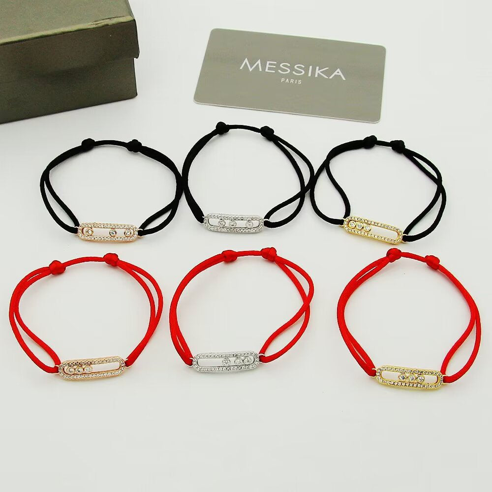 [⭐Miroze]Messika Care(s) pink cord pavé bracelet