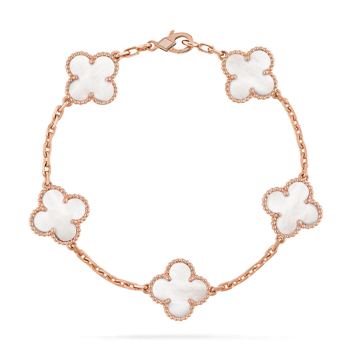 [⭐Miroze]CLOVER WHITE PEARL MOP 5 MOTIF BRACELET COLLECTION